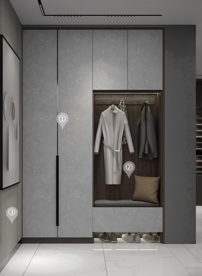 華洲木業(yè)︱廣東佛山戰(zhàn)略合作商 260㎡ 復式展廳空間設計案例(圖4)